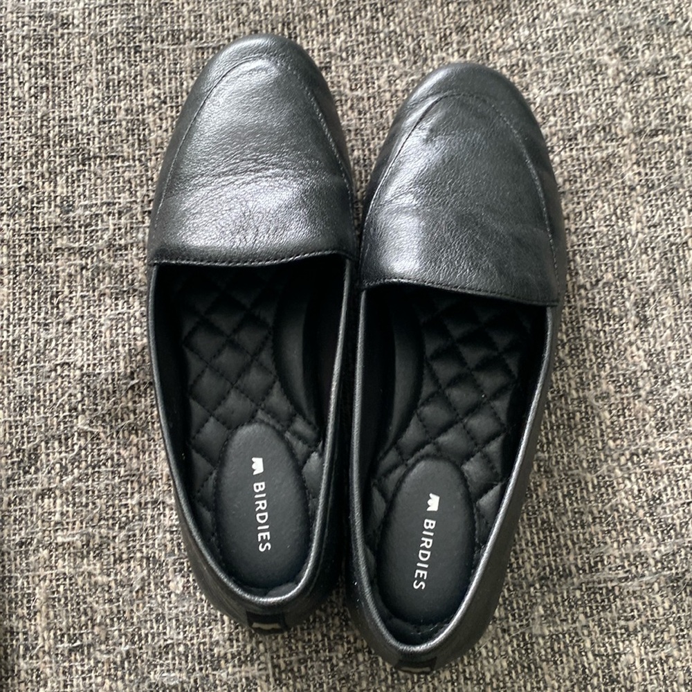 Birdies vesper black leather loafers